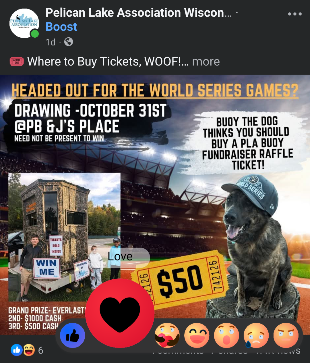 A Pelican Lake Association social media post