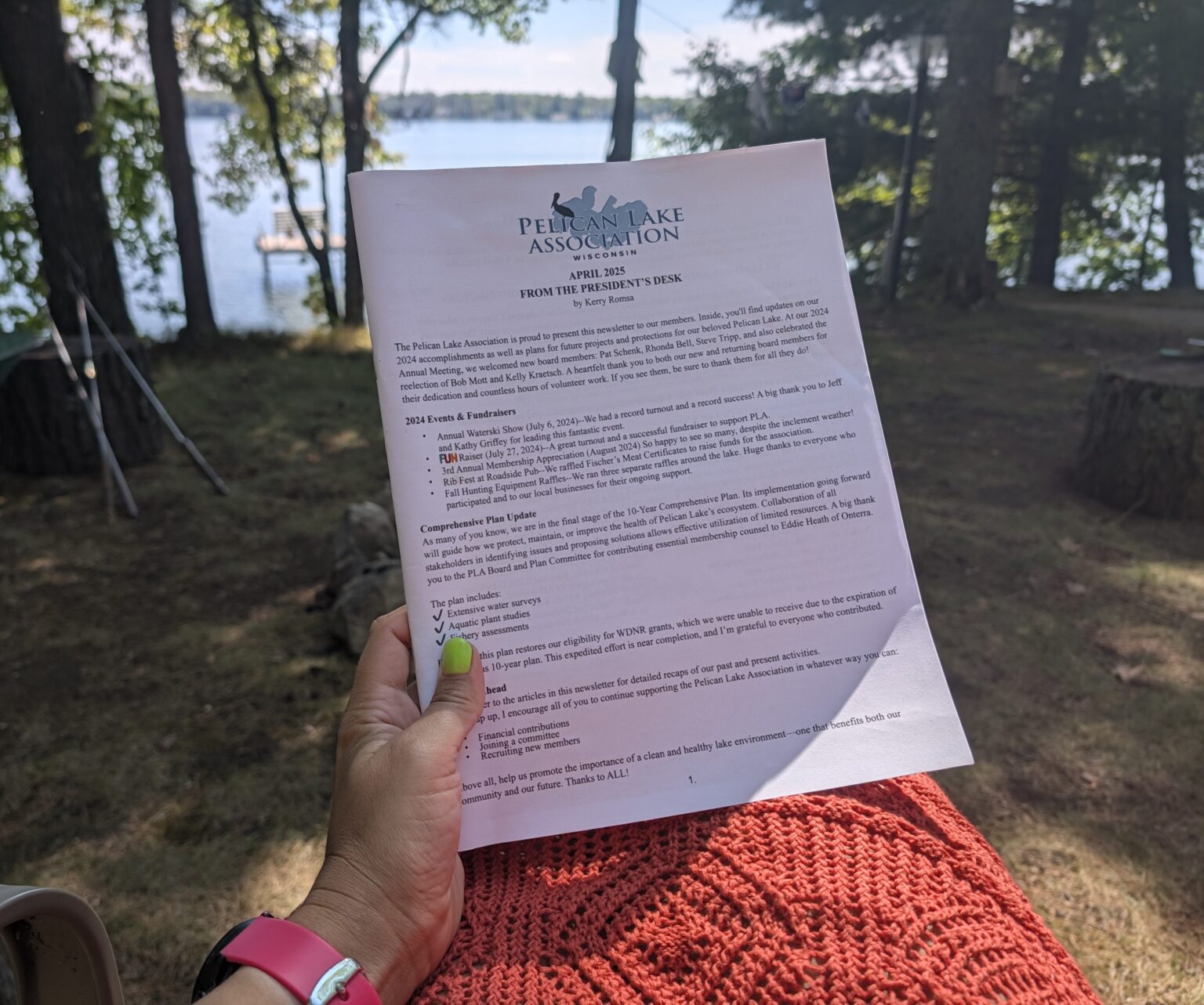 The Pelican Lake Association newsletter